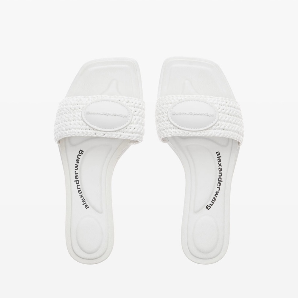 Alexander Wang White Slide Sandals